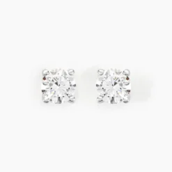 Boucles D'oreilles Puces Aphrodite Or Blanc Diamant