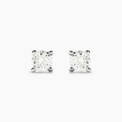Boucles D'oreilles Puces Aphrodite Or Blanc Diamant
