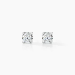 Boucles D'oreilles Puces Aphrodite Or Blanc Diamant