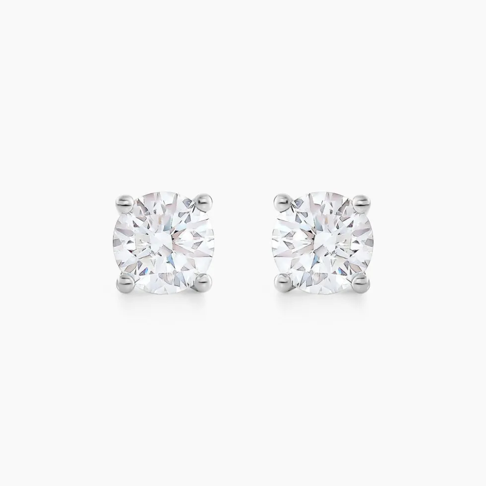 Boucles D'oreilles Puces Aphrodite Or Blanc Diamant