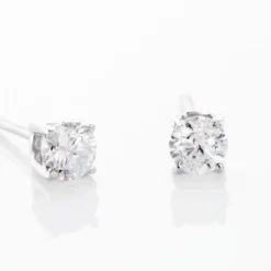 Boucles D'oreilles Puces Aphrodite Or Blanc Diamant
