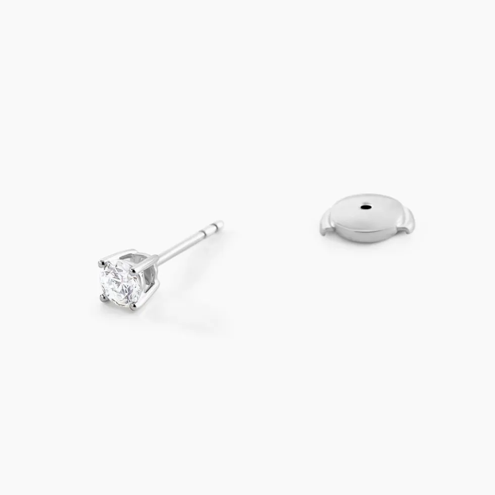 Boucles D'oreilles Puces Aphrodite Or Blanc Diamant