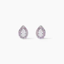 Boucles D'oreilles Puces Argent Blanc Tania Oxydes De Zirconium