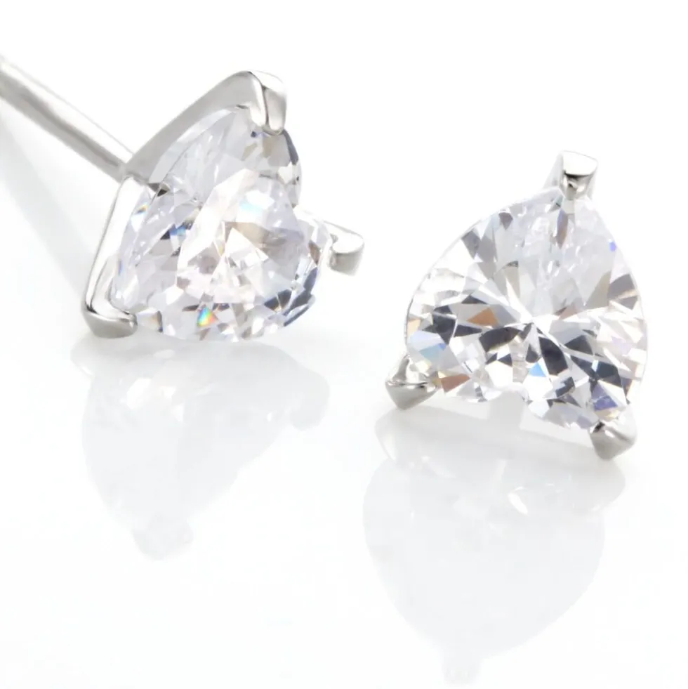 Boucles D'oreilles Puces Argent Blanc Schull Oxydes De Zirconium