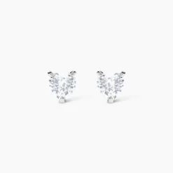 Boucles D'oreilles Puces Argent Blanc Schull Oxydes De Zirconium