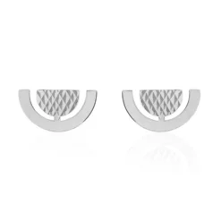 Boucles D'oreilles Puces Argent Blanc