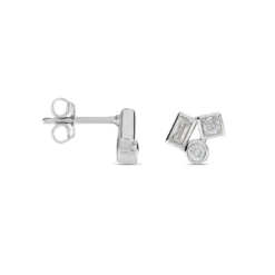 Boucles D'oreilles Puces Argent Duredle Oxydes De Zirconium