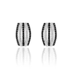 Boucles D'oreilles Puces Argent Blanc Oxyde De Zirconium