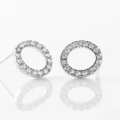 Boucles D'oreilles Puces Argent Blanc Umbria Oxydes De Zirconium