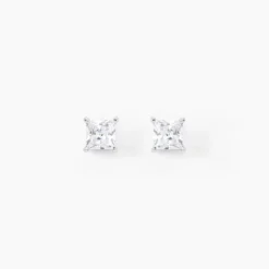Boucles D'oreilles Puces Argent Blanc Alys Oxyde De Zirconium