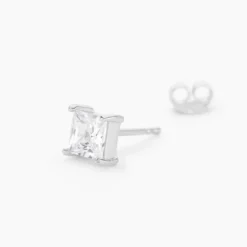Boucles D'oreilles Puces Argent Blanc Alys Oxyde De Zirconium