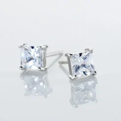 Boucles D'oreilles Puces Argent Blanc Alys Oxyde De Zirconium