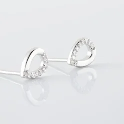 Boucles D'oreilles Puces Argent Blanc Tancelin Oxydes De Zirconium