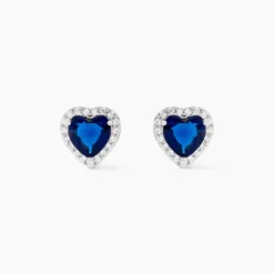 Boucles D'oreilles Puces Argent Blanc Sphinx Pierre