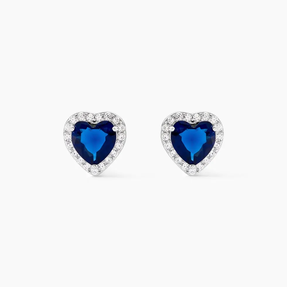 Boucles D'oreilles Puces Argent Blanc Sphinx Pierre