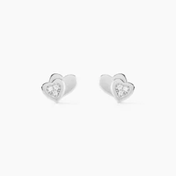 Boucles D'oreilles Puces Argent Blanc Dounyo Oxydes De Zirconium