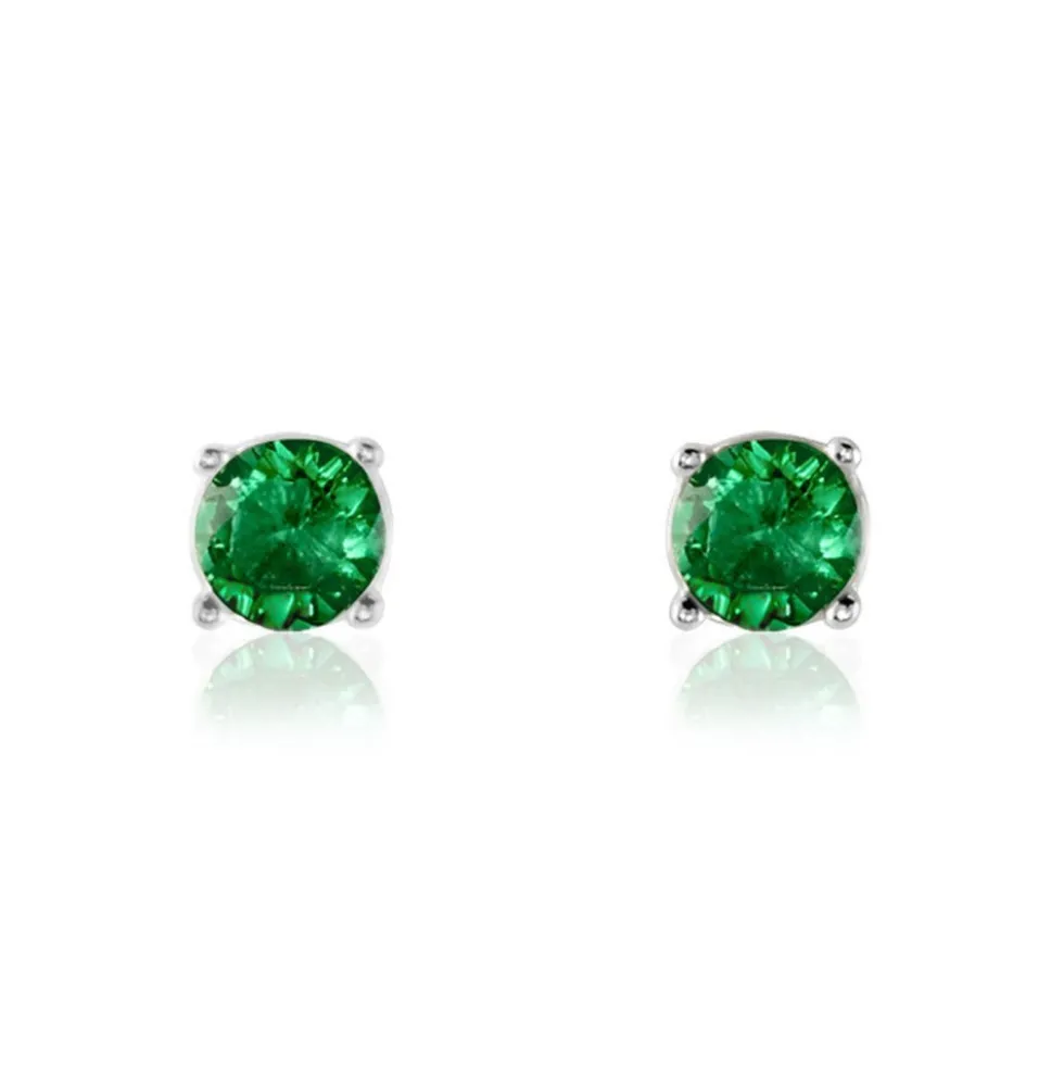 Boucles D'oreilles Puces Argent Blanc Dwight Oxydes De Zirconium
