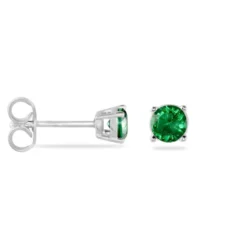 Boucles D'oreilles Puces Argent Blanc Dwight Oxydes De Zirconium