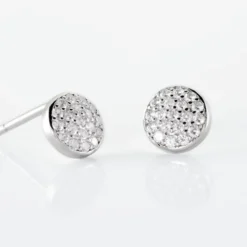 Boucles D'oreilles Puces Argent Blanc Victorin Oxydes De Zirconium