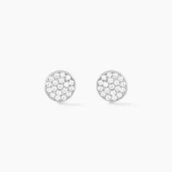 Boucles D'oreilles Puces Argent Blanc Victorin Oxydes De Zirconium