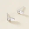 Boucles D'oreilles Puces Argent Blanc Delya Oxyde De Zirconium