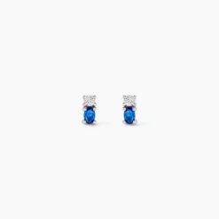Boucles D'oreilles Puces Argent Blanc Augusts Oxydes De Zirconium
