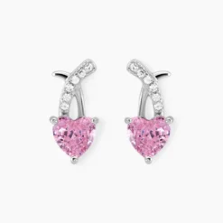 Boucles D'oreilles Puces Argent Blanc Avalon Oxyde De Zirconium