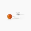 Boucles D'oreilles Puces Argent Blanc Brunhilld Ambre