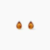 Boucles D'oreilles Puces Argent Blanc Junie Ambre
