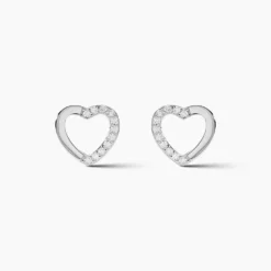 Boucles D'oreilles Puces Argent Blanc Saverio Oxydes De Zirconium