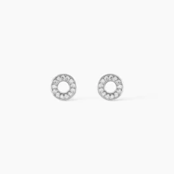 Boucles D'oreilles Puces Argent Blanc Eujen Oxydes De Zirconium