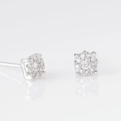 Boucles D'oreilles Puces Artemis Or Blanc Diamant