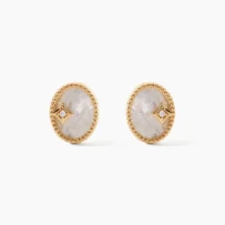 Boucles D'Oreilles Puces Astria Plaqué Or Jaune Nacre