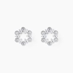 Boucles D'Oreilles Puces Astrea Argent Blanc Oxyde De Zirconium