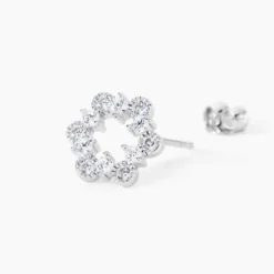 Boucles D'Oreilles Puces Astrea Argent Blanc Oxyde De Zirconium