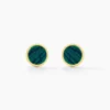 Boucles D'oreilles Puces Athena Acier Doré Malachite