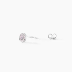 Boucles D'oreilles Puces Auxana Argent Blanc Oxyde De Zirconium