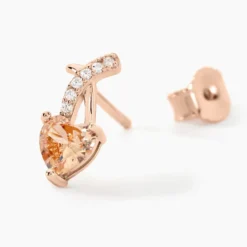 Boucles D'oreilles Puces Avalon Argent Rose Oxyde De Zirconium