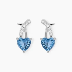 Boucles D'oreilles Puces Avalon Argent Blanc Oxyde De Zirconium