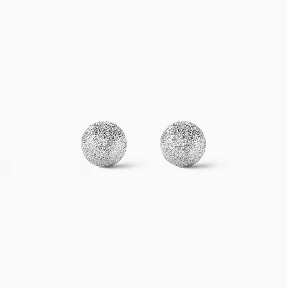 Boucles D'oreilles Puces Ayana Argent Blanc