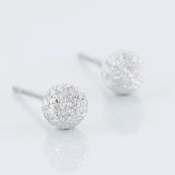 Boucles D'oreilles Puces Ayana Argent Blanc