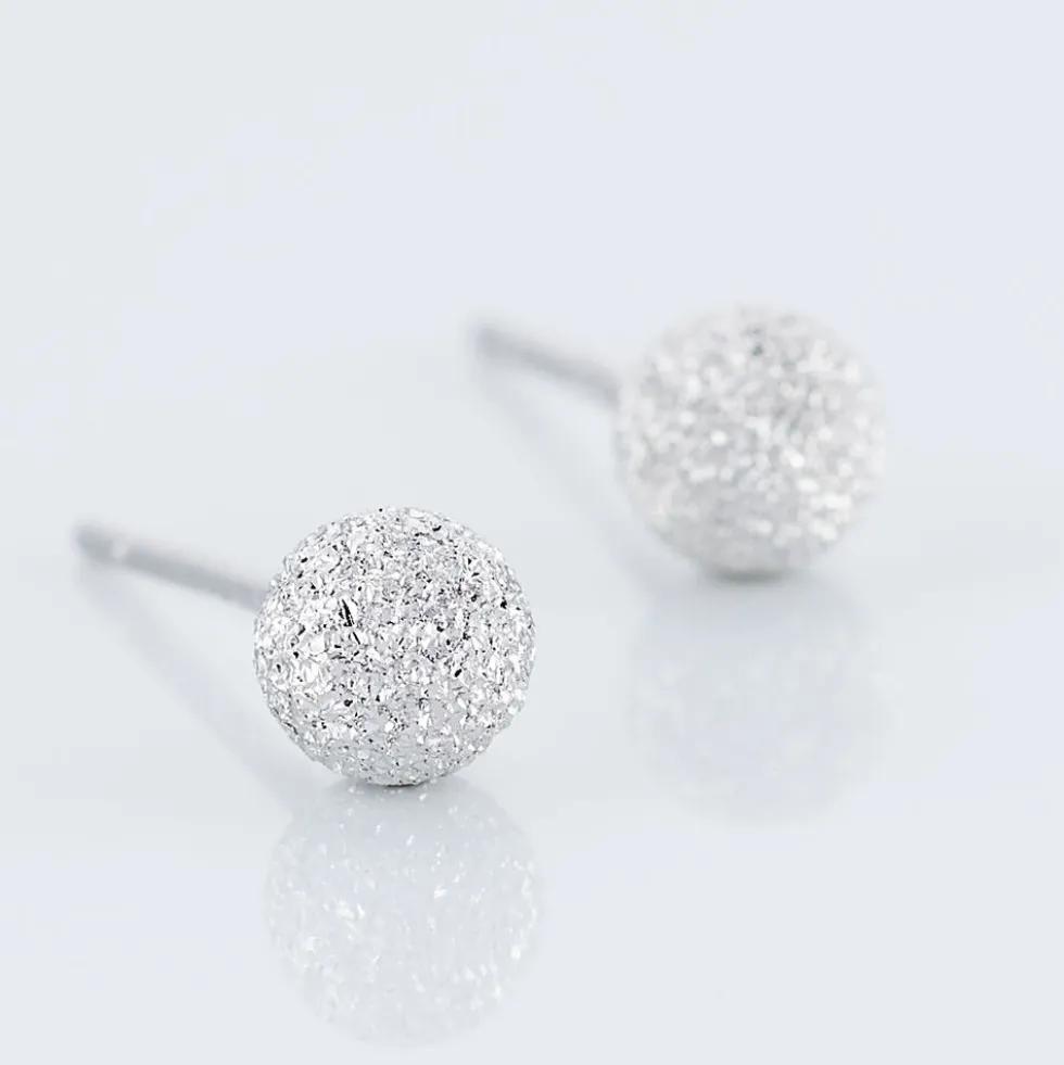 Boucles D'oreilles Puces Ayana Argent Blanc