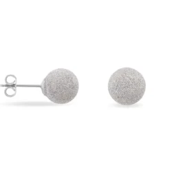 Boucles D'oreilles Puces Ayana Argent Blanc