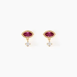 Boucles D'oreilles Puces Azel Plaqué Or Jaune Oxyde De Zirconium