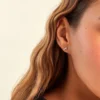Boucles D'oreilles Puces Baliatista Or Jaune Diamant Synthétique
