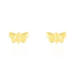 Boucles D'oreilles Puces Bartholomee Papillon Or Jaune