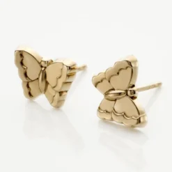 Boucles D'oreilles Puces Bartholomée Papillon Or Jaune