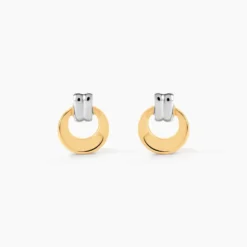 Boucles D'oreilles Puces Berangere Cercle Or Bicolore