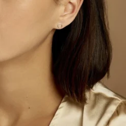 Boucles D'oreilles Puces Berangere Cercle Or Jaune