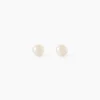 Boucles D'Oreilles Puces Bianca Or Jaune Perle De Culture